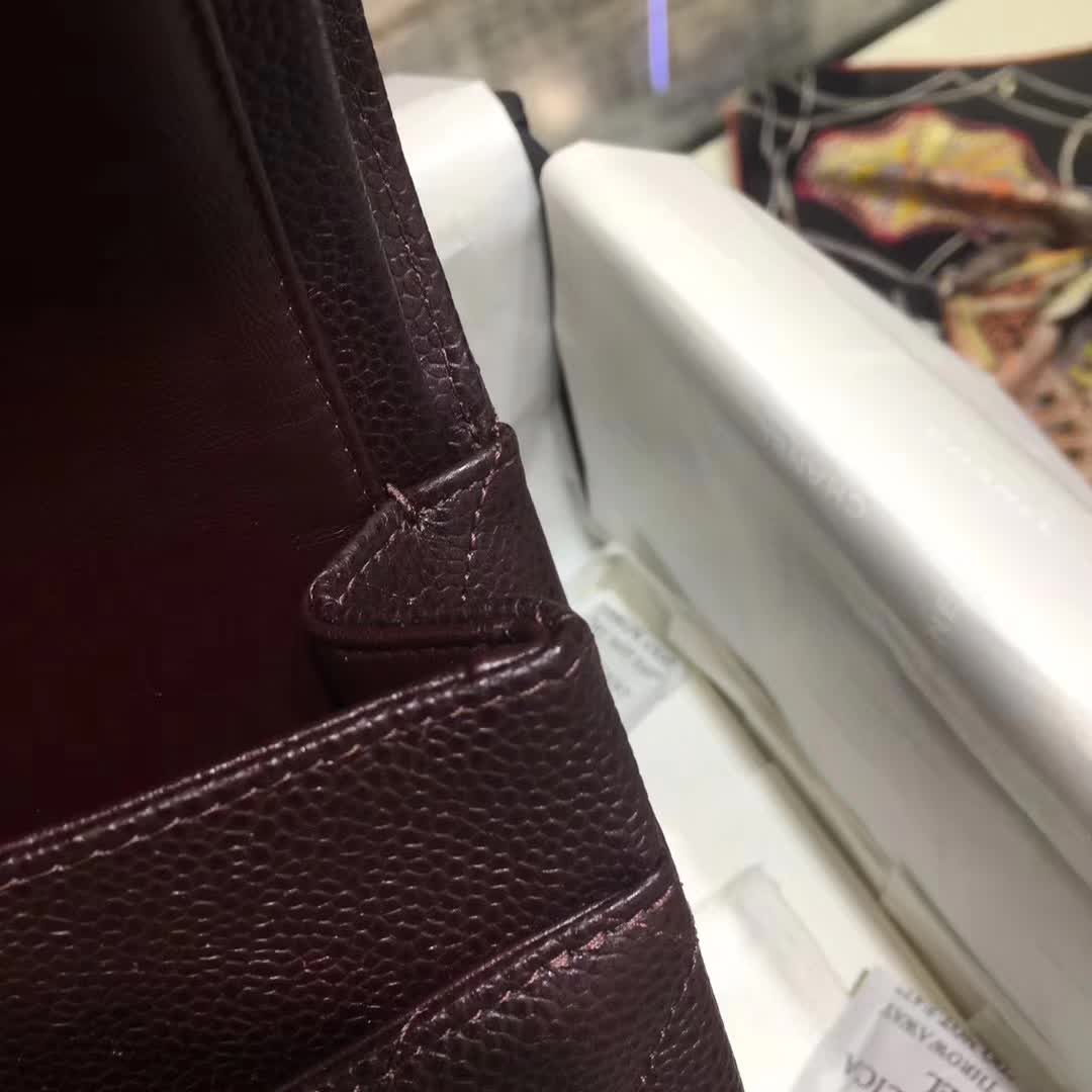 Chanel 香奈儿 Classic Flap  鱼子酱 咖啡色 25cm 银 一件代发