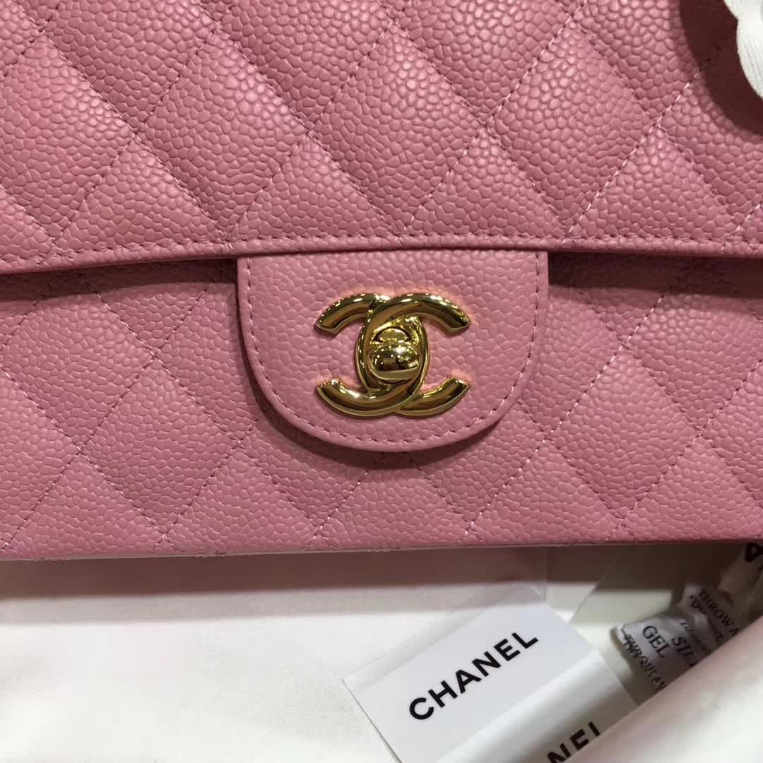 Chanel 香奈儿 Classic Flap 鱼子酱 桃粉 25cm 金