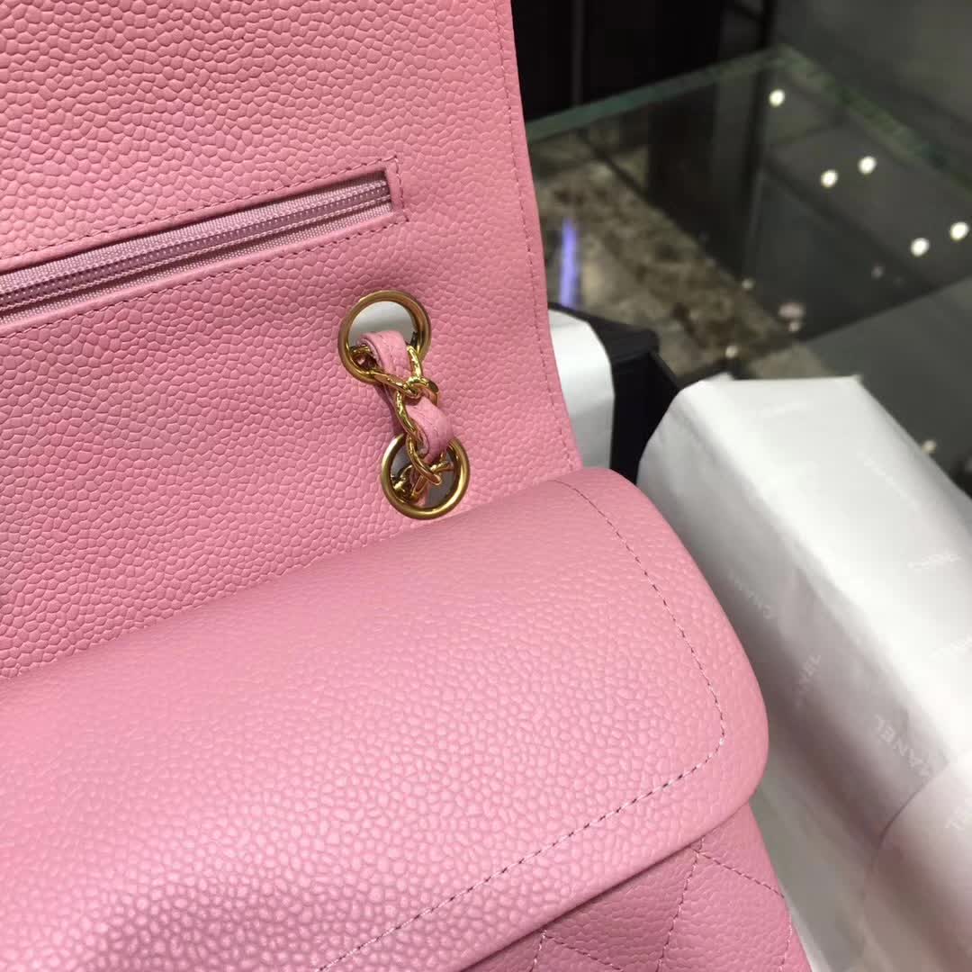 Chanel 香奈儿 Classic Flap 鱼子酱 桃粉 25cm 金