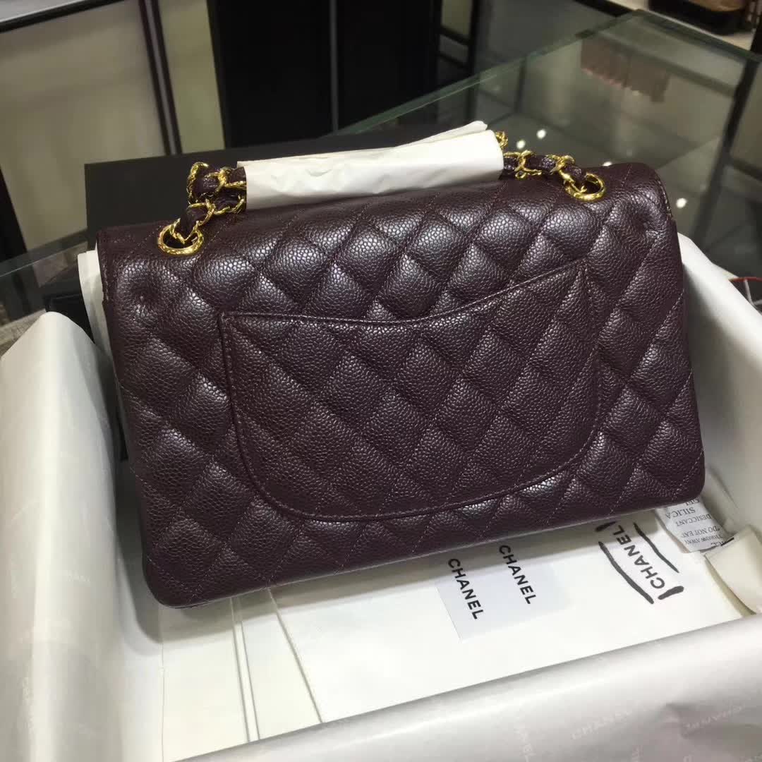 Chanel 香奈儿 Classic Flap 鱼子酱 咖啡 25cm 金