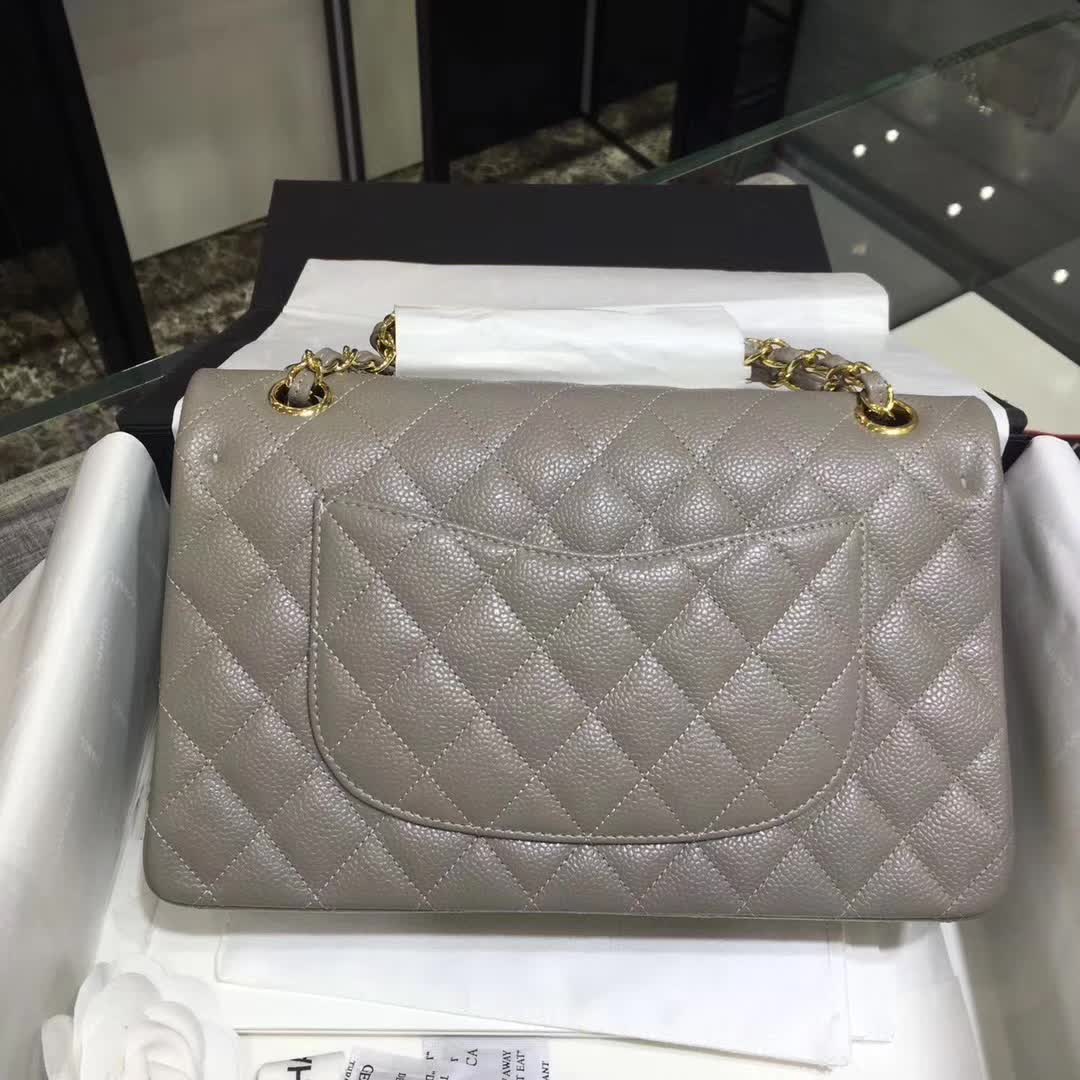 Chanel 香奈儿 Classic Flap 鱼子酱 灰色 25cm 金