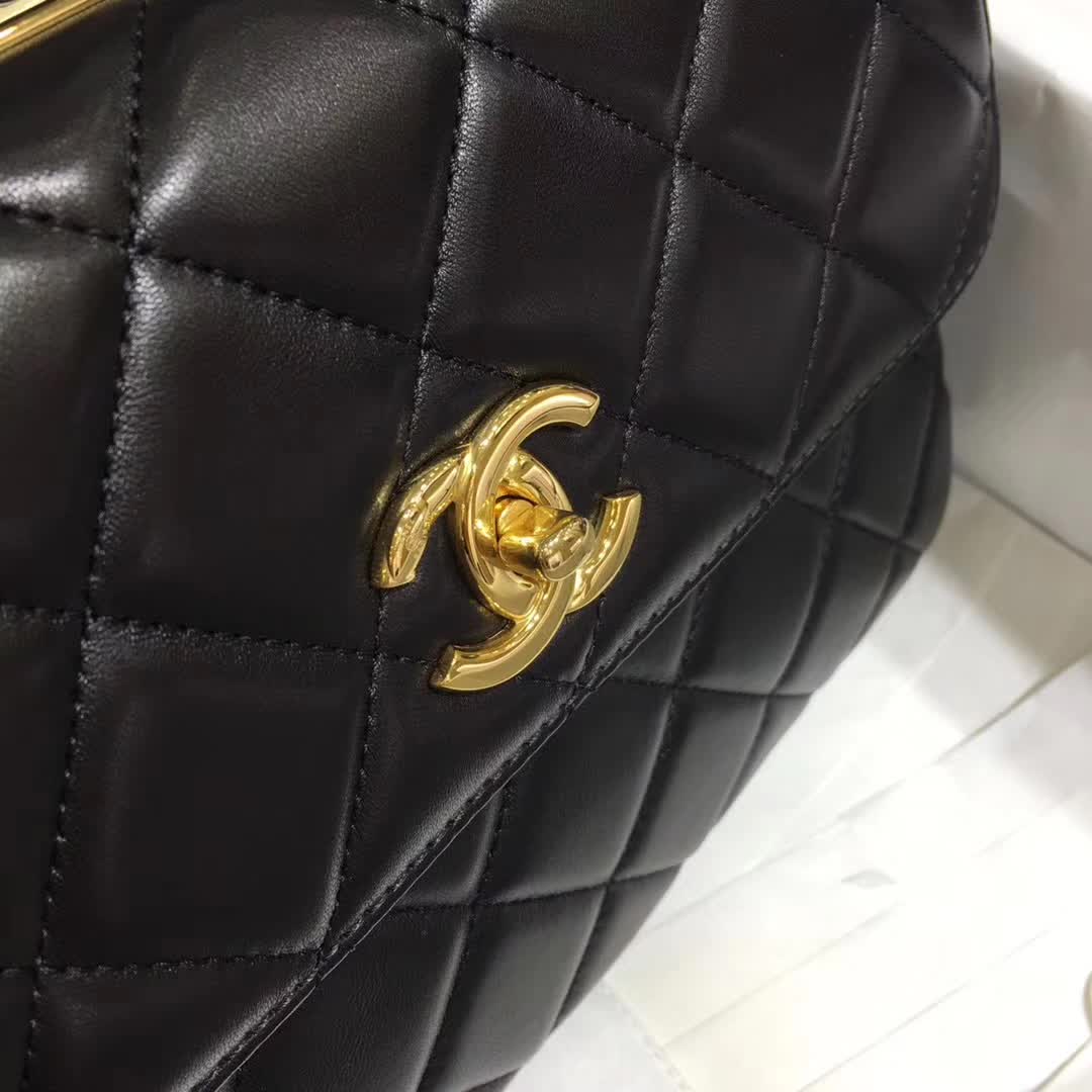Chanel 香奈儿 Trendy 小羊皮 黑色 25cm 金色