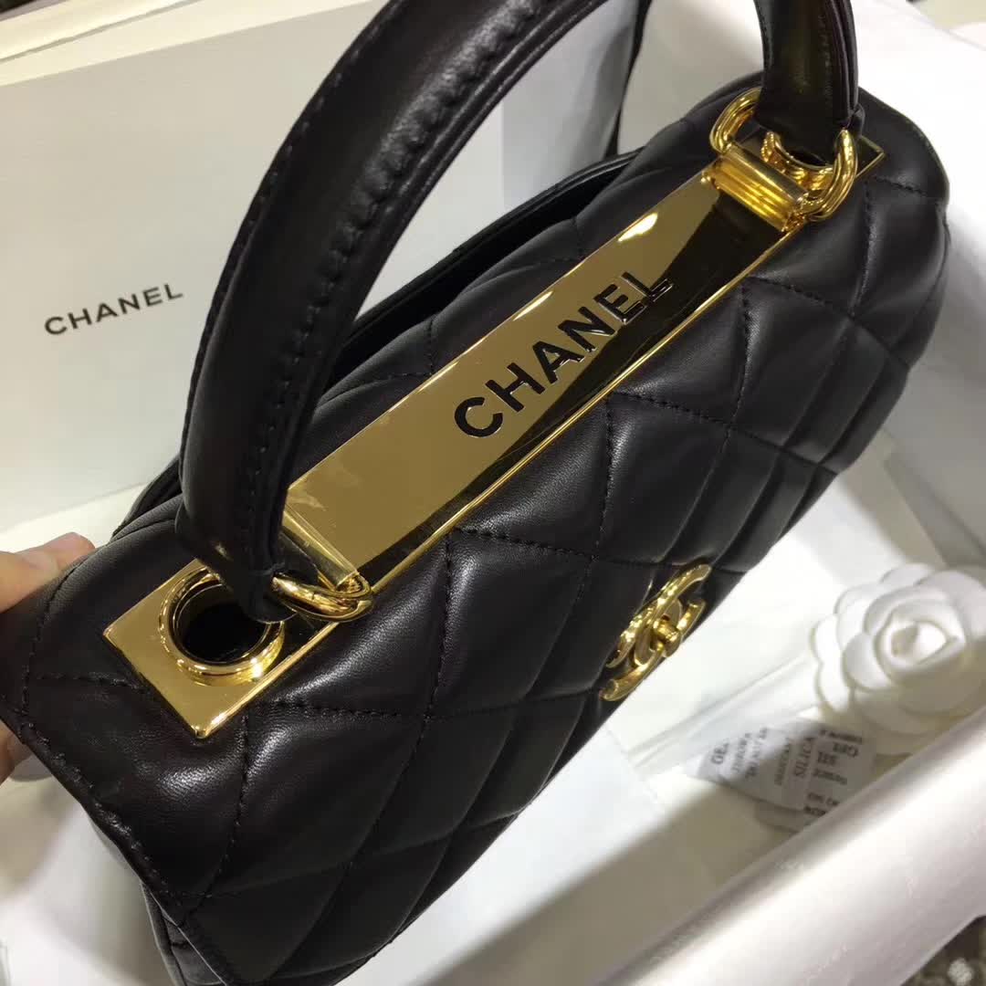 Chanel 香奈儿 Trendy 小羊皮 黑色 25cm 金色