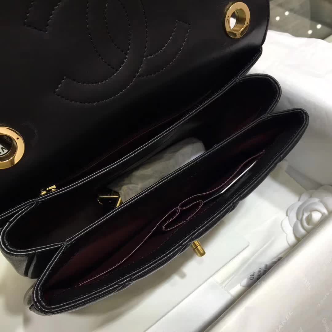 Chanel 香奈儿 Trendy 小羊皮 黑色 25cm 金色