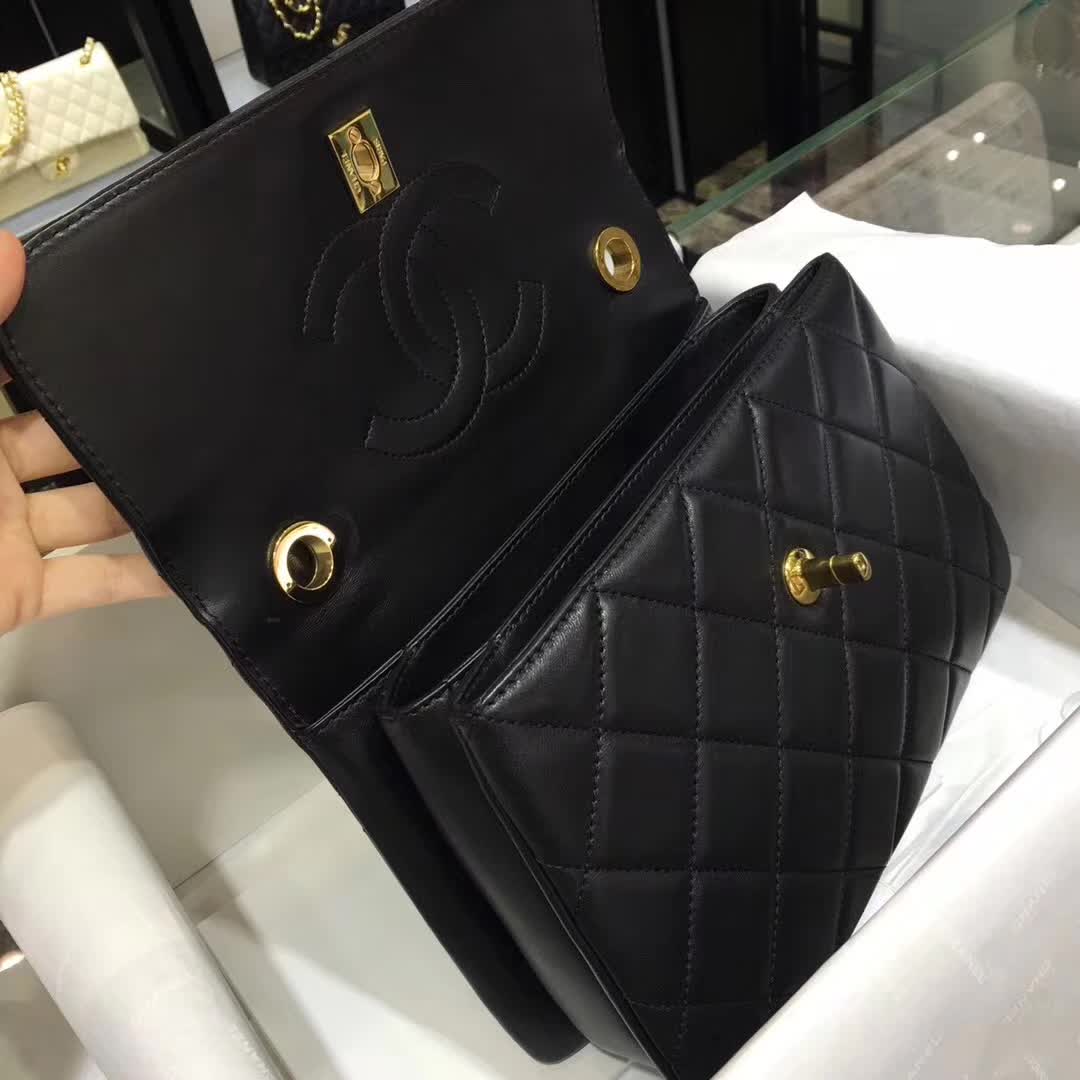 Chanel 香奈儿 Trendy 小羊皮 黑色 25cm 金色