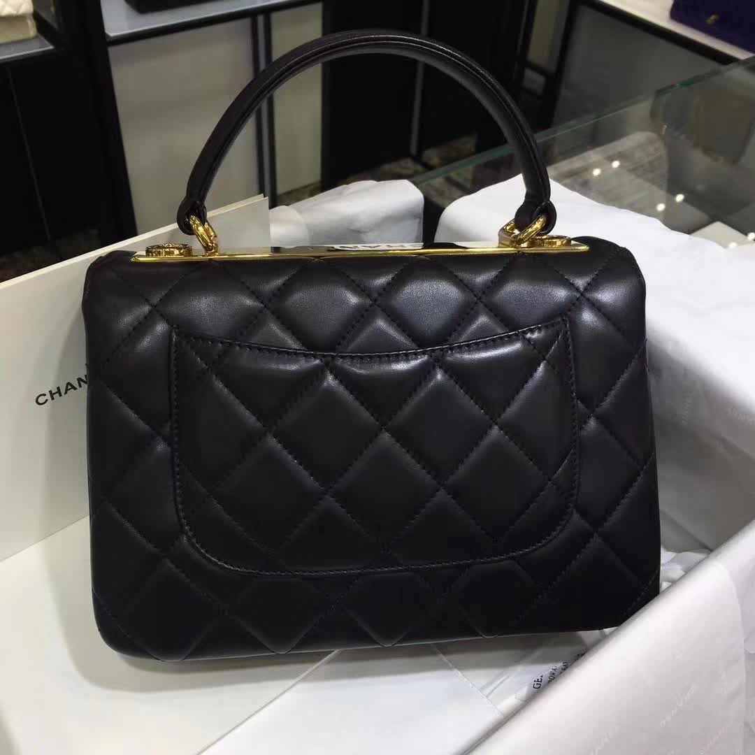 Chanel 香奈儿 Trendy 小羊皮 黑色 25cm 金色