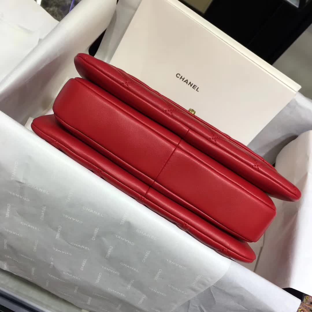 Chanel 香奈儿 Trendy 小羊皮 大红色 25cm 金色