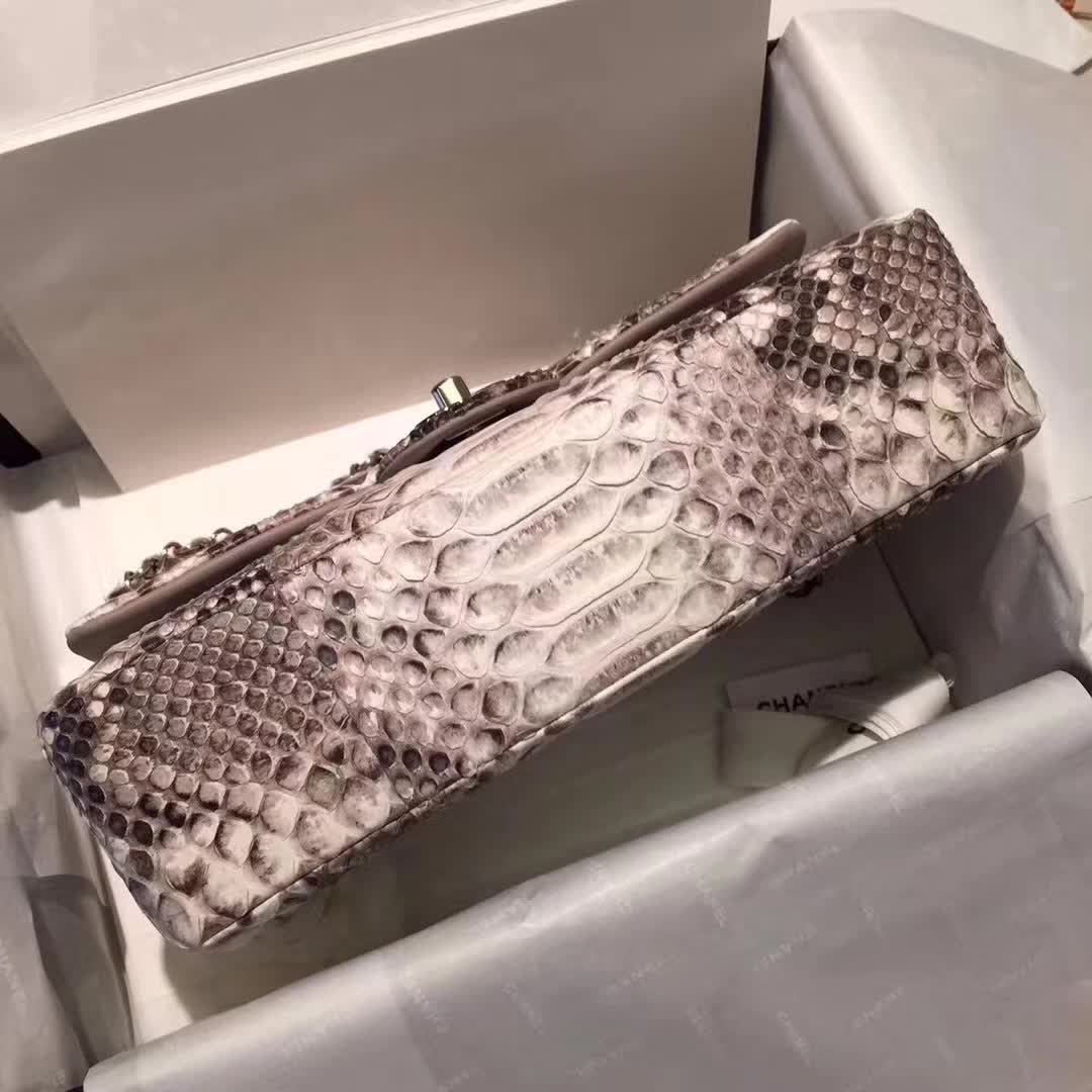 Chanel 香奈儿 Classic Flap  蛇皮 原花色 25cm 银 广州白云皮具城