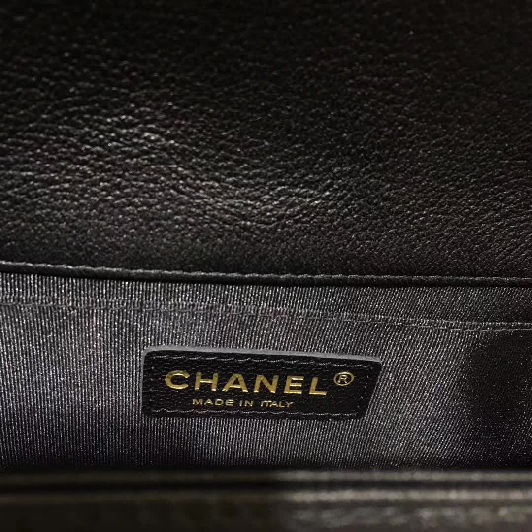 Chanel 香奈儿 Leboy 绵羊皮 黑色 25cm 彩金 厂家直销