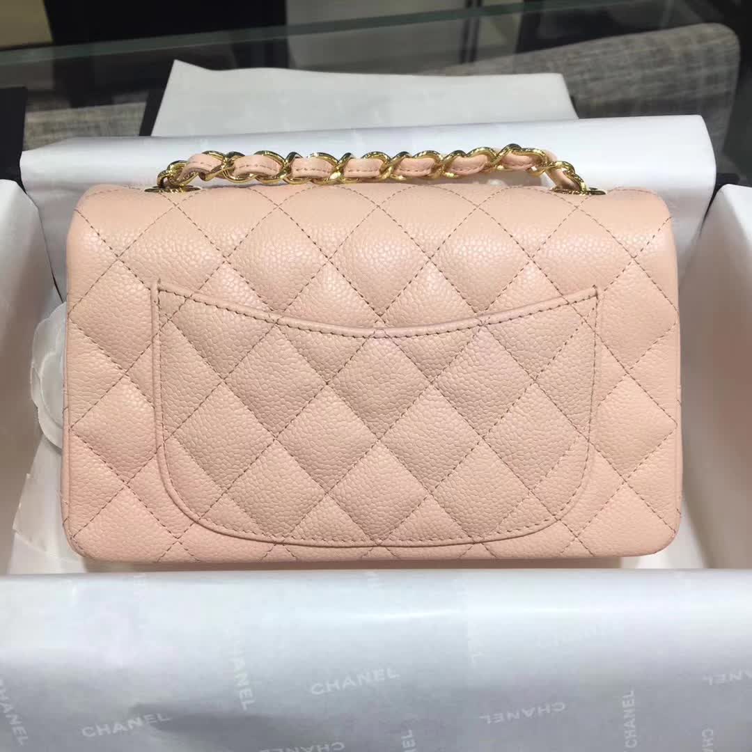 Chanel 香奈儿 Classic Flap 鱼子酱 裸粉色 20cm 金色五金 现货