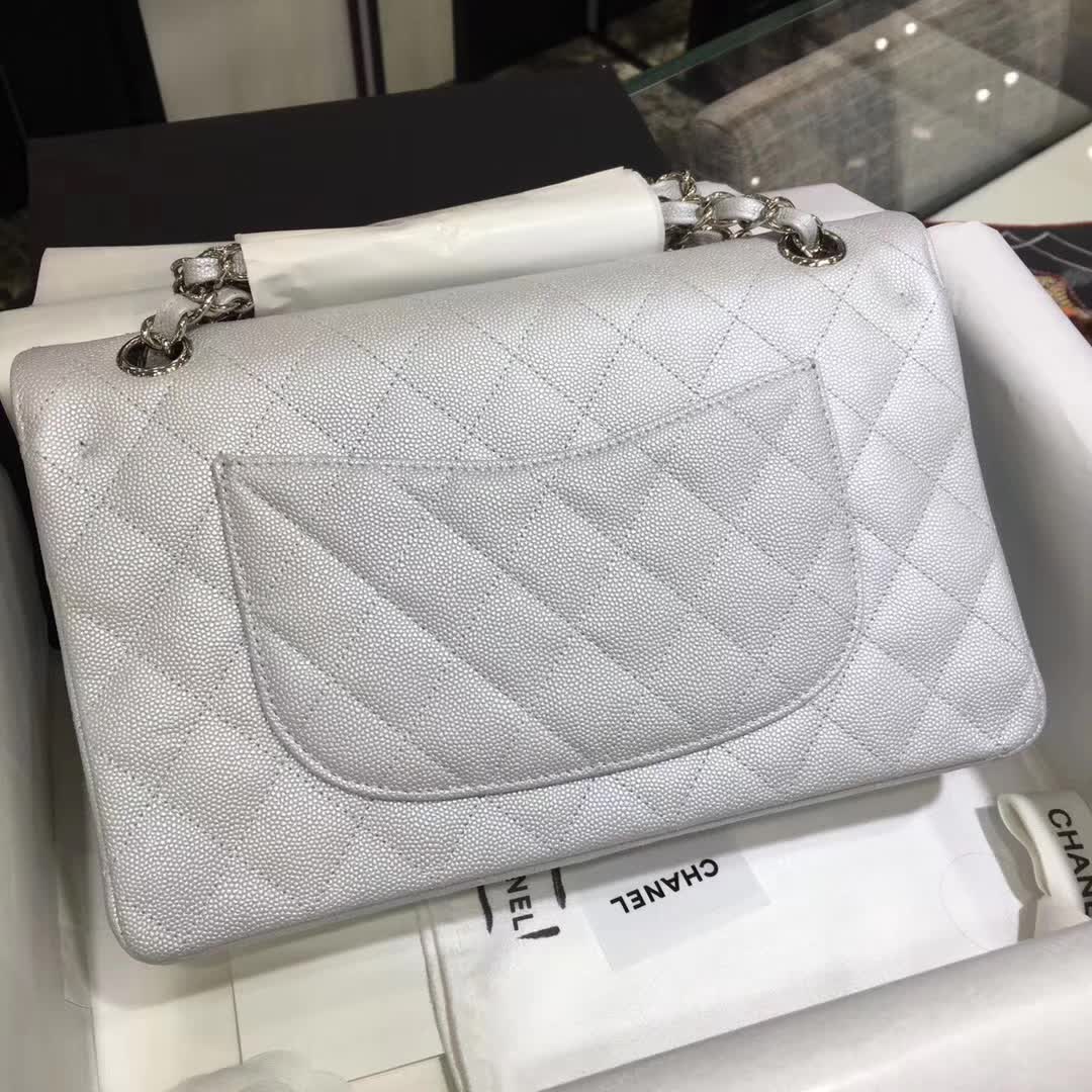 Chanel 香奈儿 Classic Flap 小鱼子酱 银色 25 银五金 （现货）
