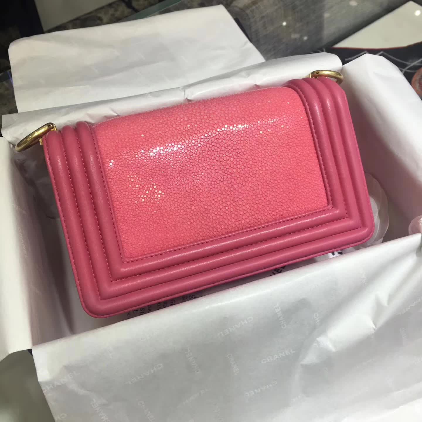客订 Chanel 香奈儿 官网同步 珍珠鱼皮 嫩粉 出货