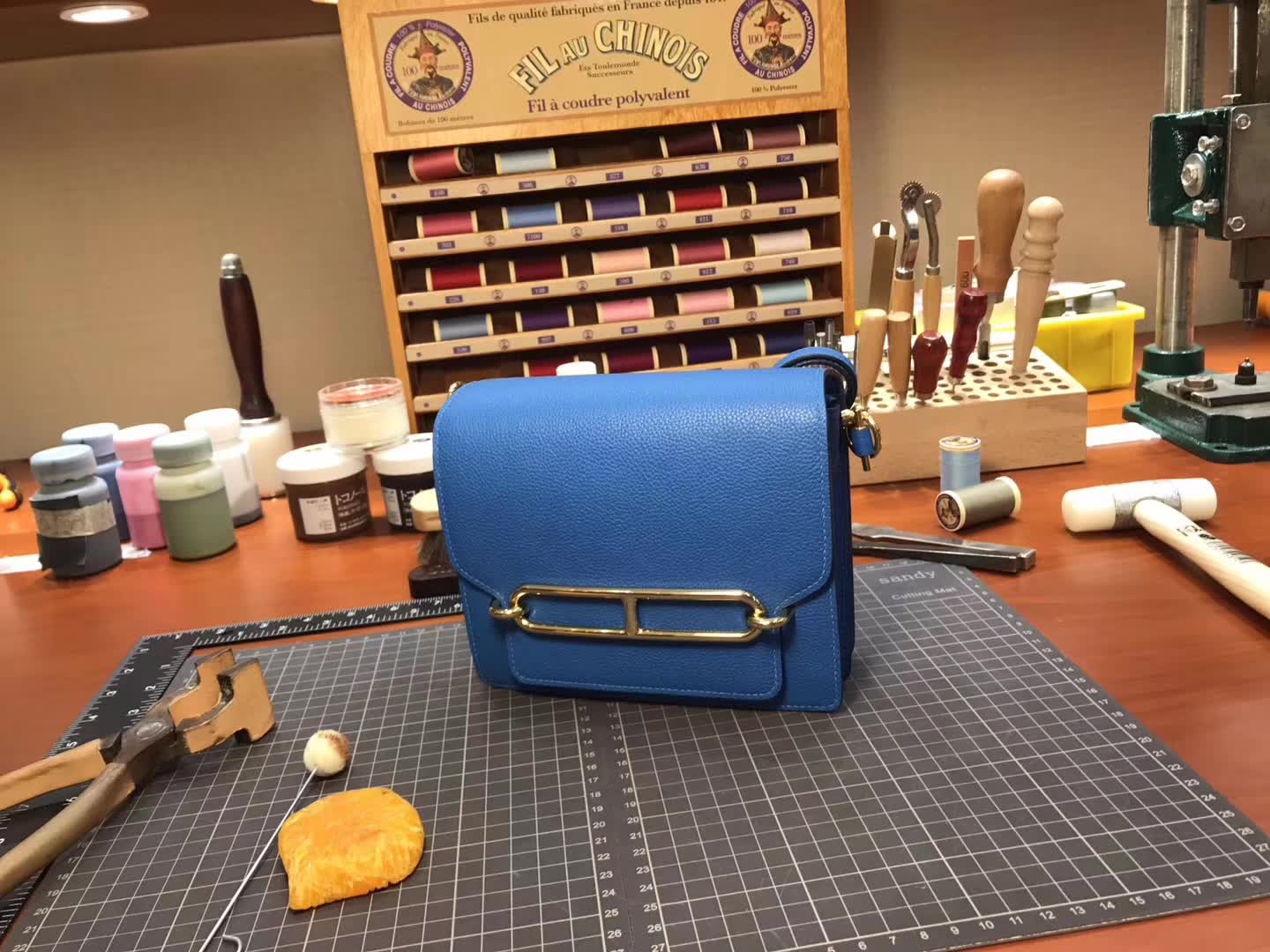 Hermes Roulis mini 19  blue agate 玛瑙蓝 r2  爱马仕官网同步 专柜断货颜色