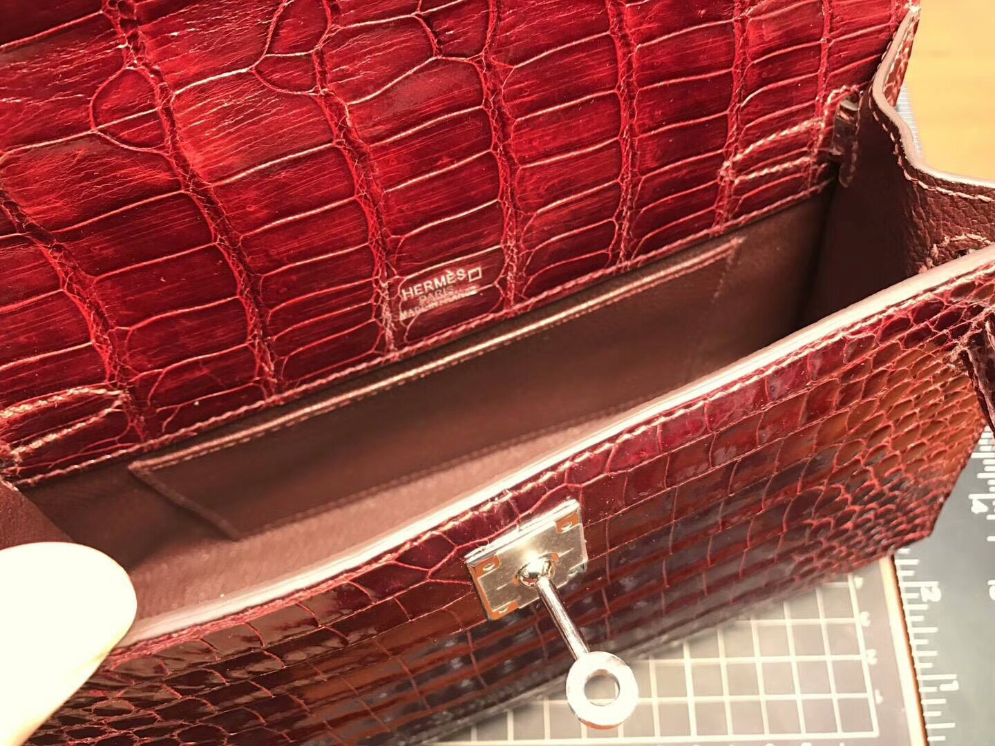 H红 爱马仕红 rouge H 尚美高订 Mini Kelly 22CM 鳄鱼皮手工定制