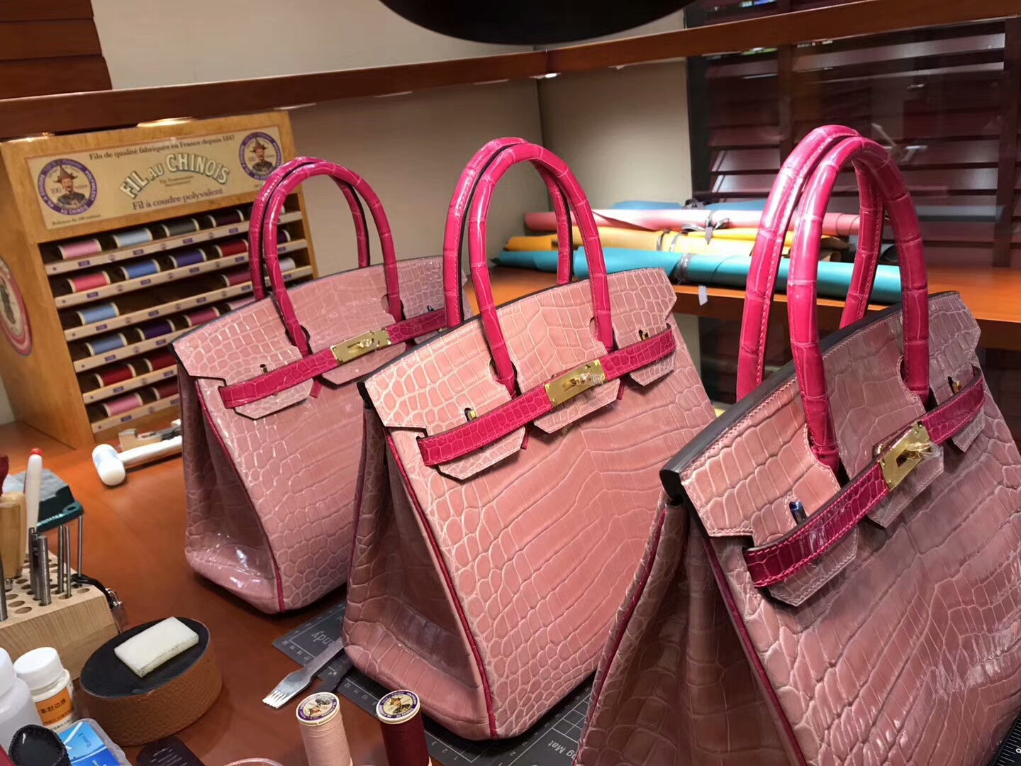 Birkin 30 鳄鱼皮 樱花粉拼色桃粉 金扣 超级百搭 接受预定