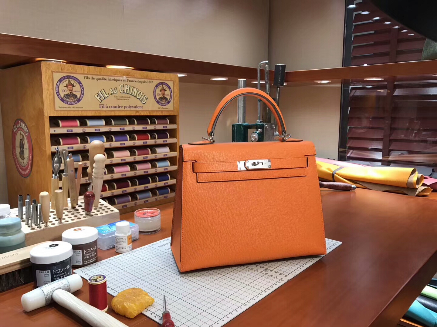 经典橙色 CK93 Orange 金扣 Kelly  28CM 现货系列 配全套专柜原版包装