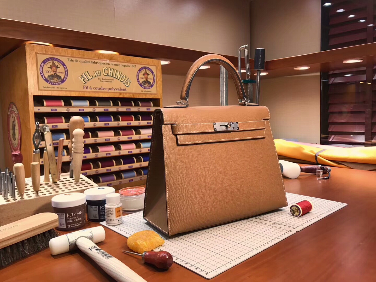 Kelly  28CM 现货系列 配全套专柜原版包装 CK37 金棕色 Gold 金扣