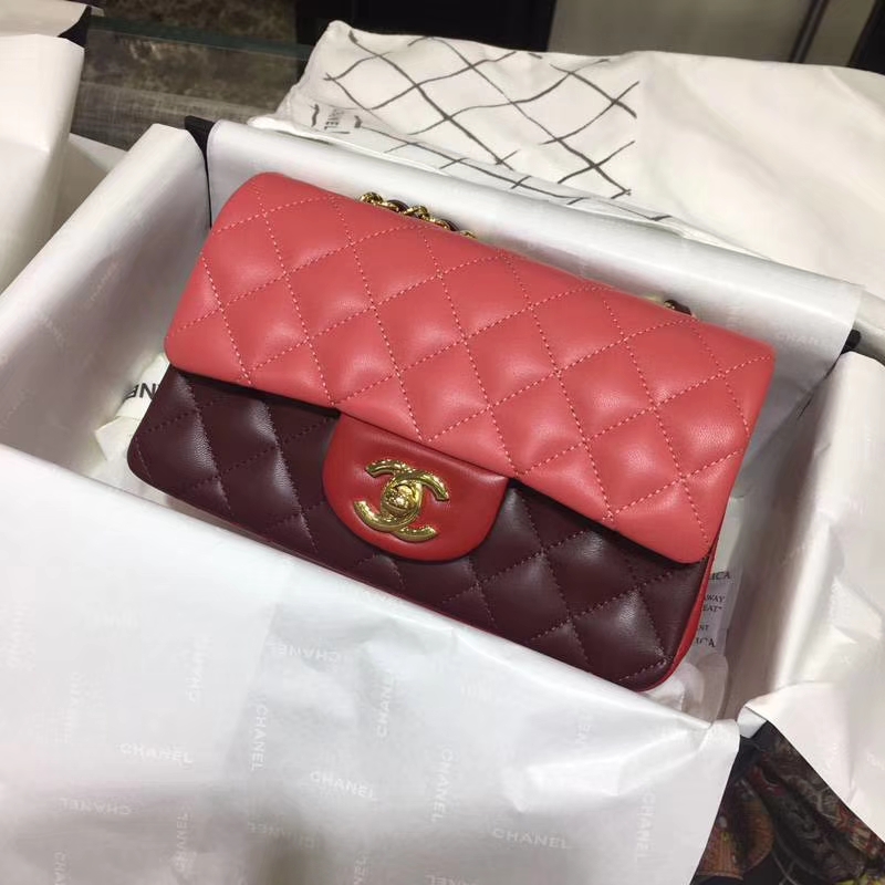 CHANEL 小香 Classic Flap Bag  进口小羊皮 20cm 感受细节 感受工艺 拼色 金扣