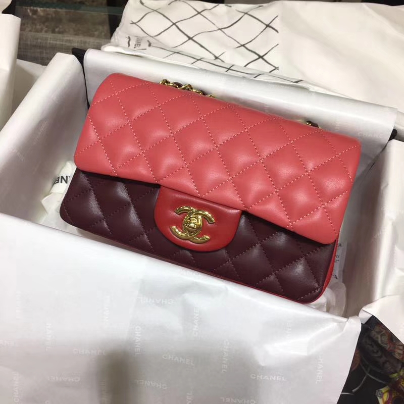 CHANEL 小香 Classic Flap Bag  进口小羊皮 20cm 感受细节 感受工艺 拼色 金扣