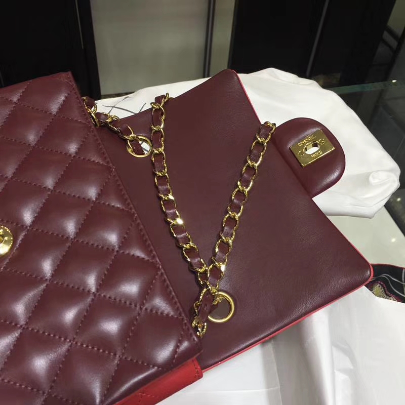 CHANEL 小香 Classic Flap Bag  进口小羊皮 20cm 感受细节 感受工艺 拼色 金扣
