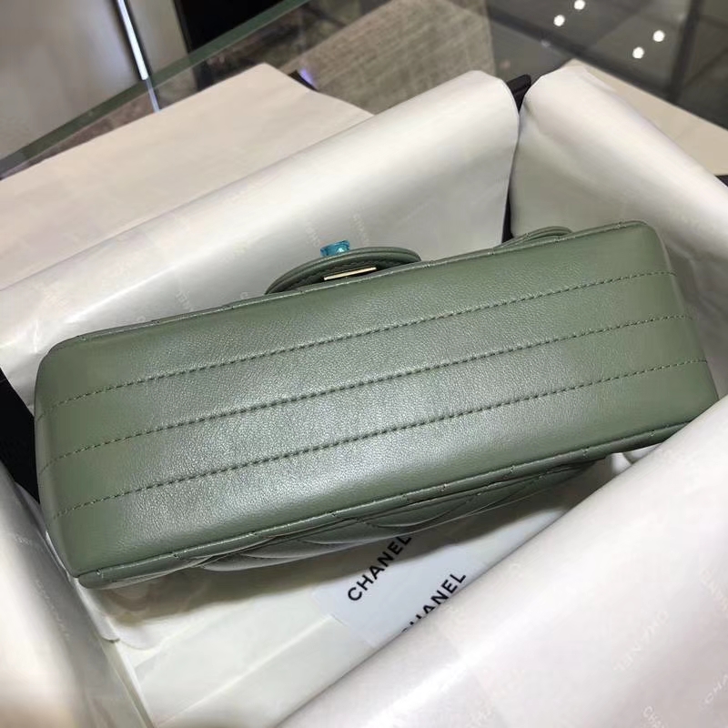 CHANEL 香奈儿 V字绣 希腊绿 20cm 超美 客订 少量现货 怀旧金
