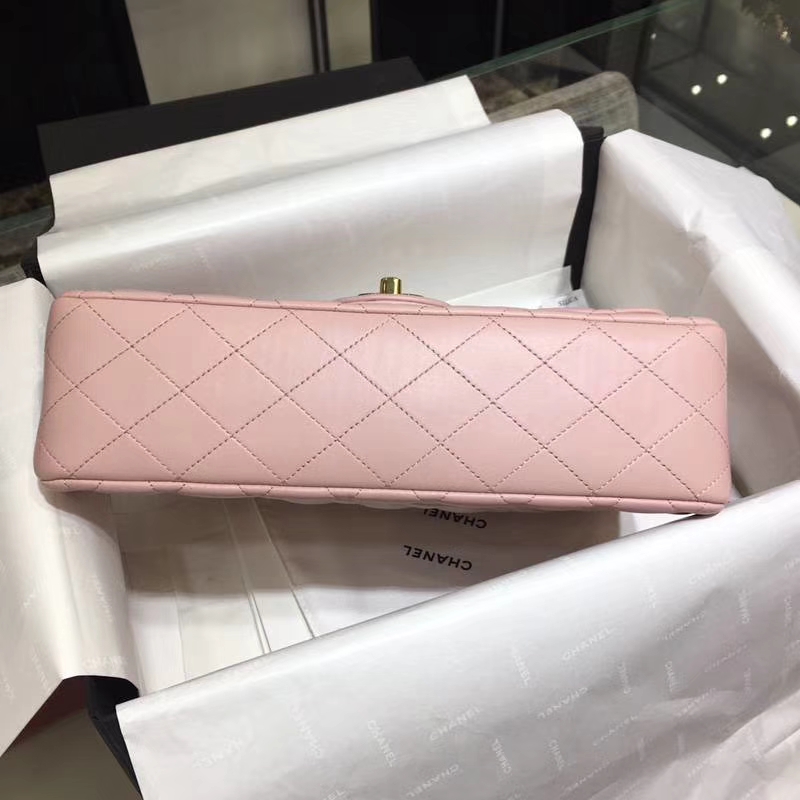 香奈儿 Classic Flap Bag  25cm Medium Size  Imported lamb skin 进口小羊皮 25cm 现货 浅粉 金扣