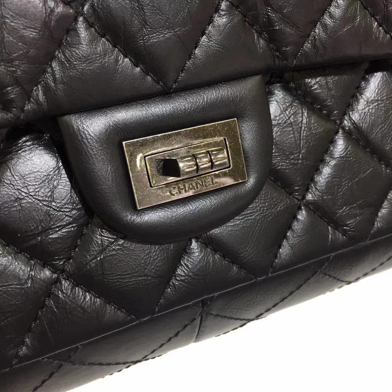 Chanel 香奈儿 经典2.55 复刻皮 黑色 古银 现货