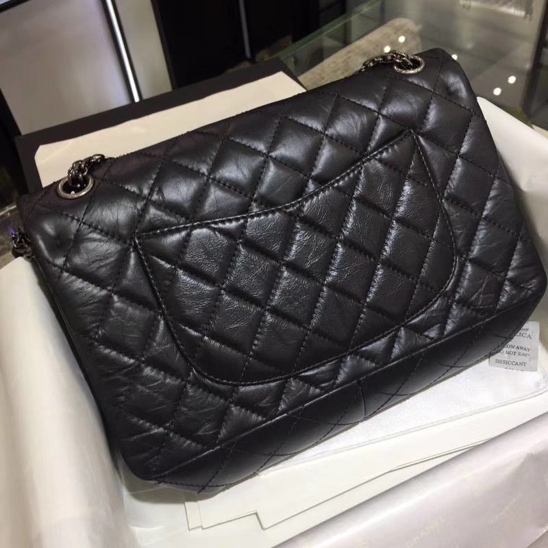 Chanel 香奈儿 经典2.55 复刻皮 黑色 古银 现货
