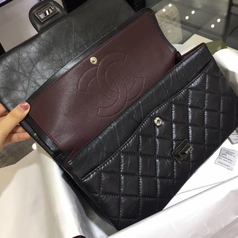 Chanel 香奈儿 经典2.55 复刻皮 黑色 古银 现货