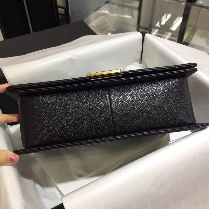 Chanel 香奈儿 leboy bag 鱼子酱 黑色 28cm 古金 现货
