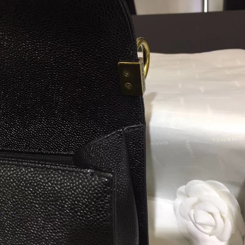 Chanel 香奈儿 leboy bag 鱼子酱 黑色 28cm 古金 现货