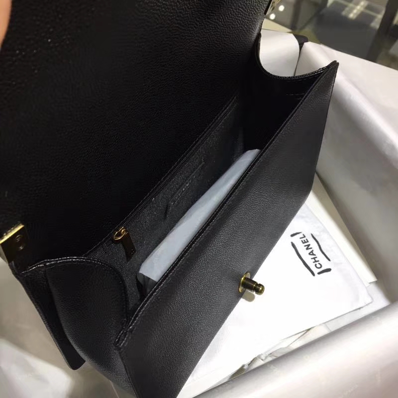 Chanel 香奈儿 leboy bag 鱼子酱 黑色 28cm 古金 现货