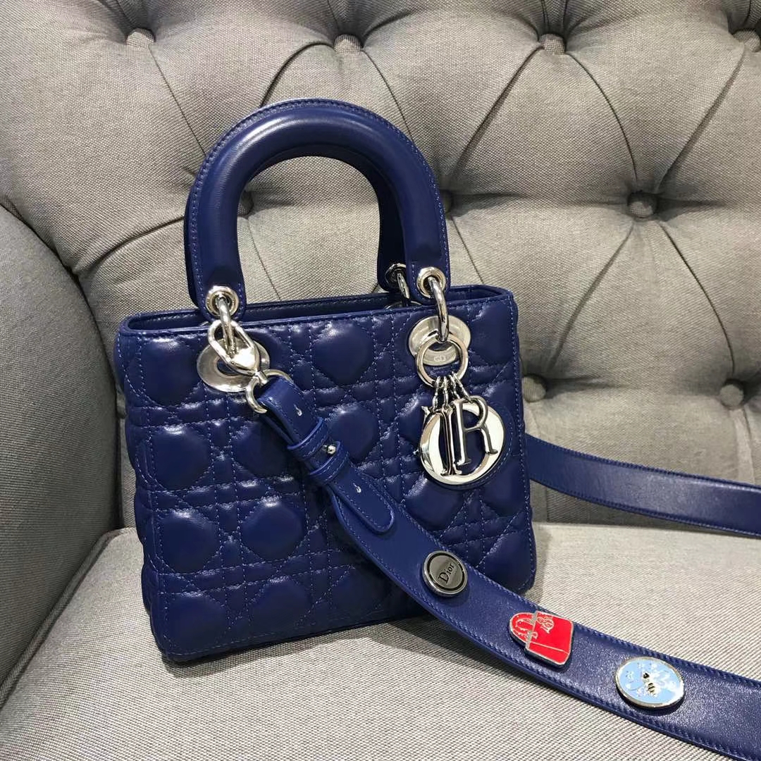 Dior 迪奥 四格戴妃包 金银扣 进口小羊皮 意大利原厂皮料