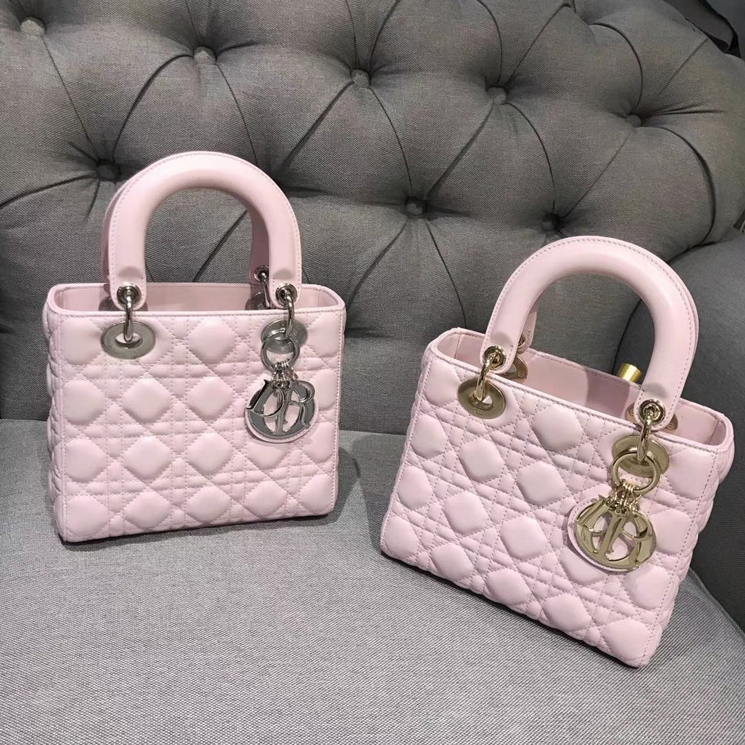 Dior 迪奥 四格戴妃包 金银扣 进口小羊皮 意大利原厂皮料