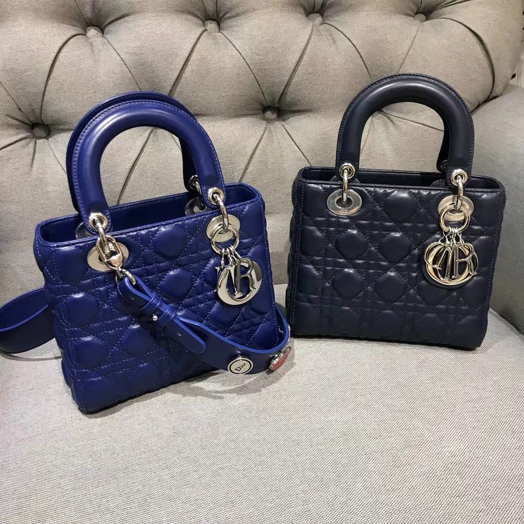 Dior 迪奥 四格戴妃包 银扣 进口小羊皮 意大利原厂皮料