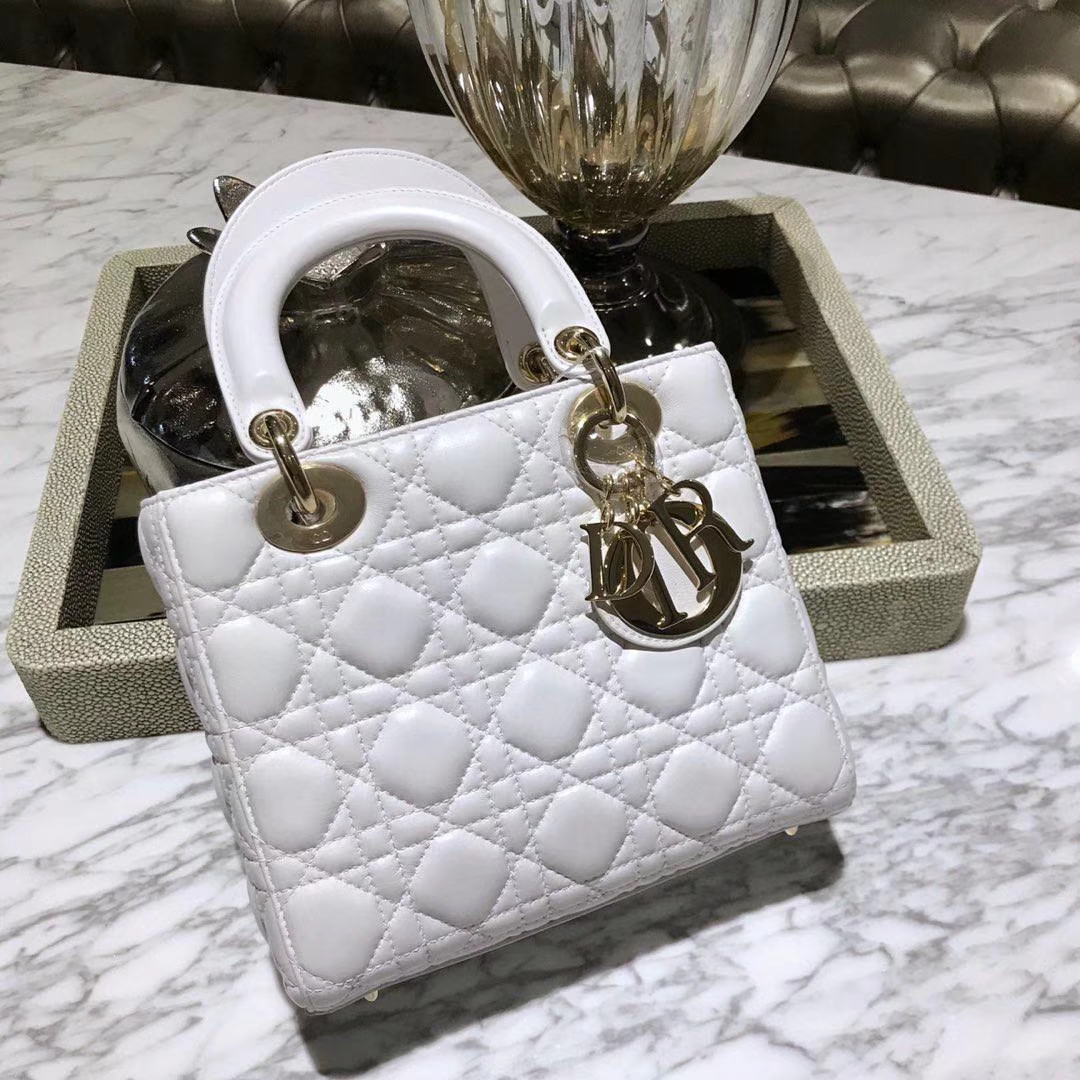 Dior 迪奥 四格戴妃包 金扣 进口小羊皮 意大利原厂皮料
