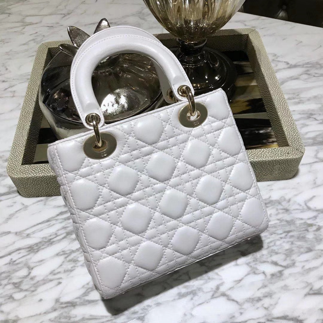 Dior 迪奥 四格戴妃包 金扣 进口小羊皮 意大利原厂皮料