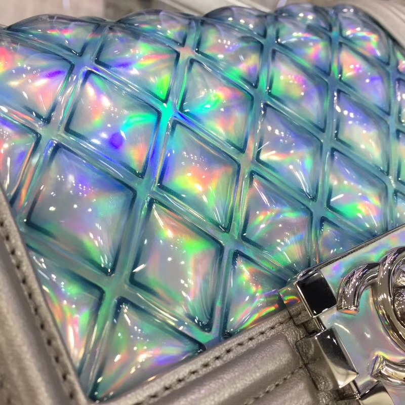 Chanel 香奈儿 Leboy Bag  PVC与小羊皮 20cm 彩扣