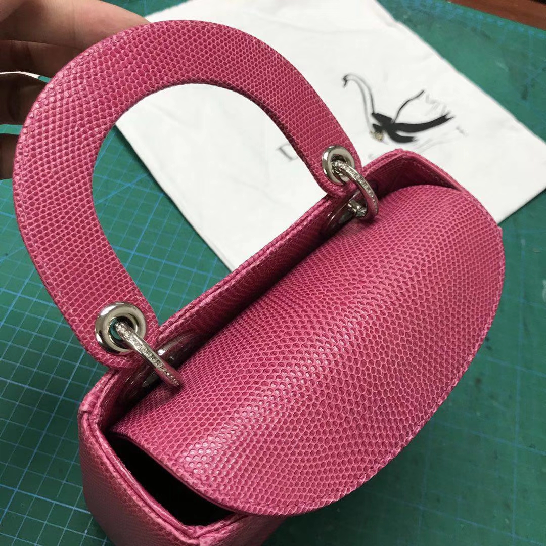 原版钻石扣 三格17cm Lizard 蜥蜴皮 特殊蜥蜴皮 Dior戴妃定制