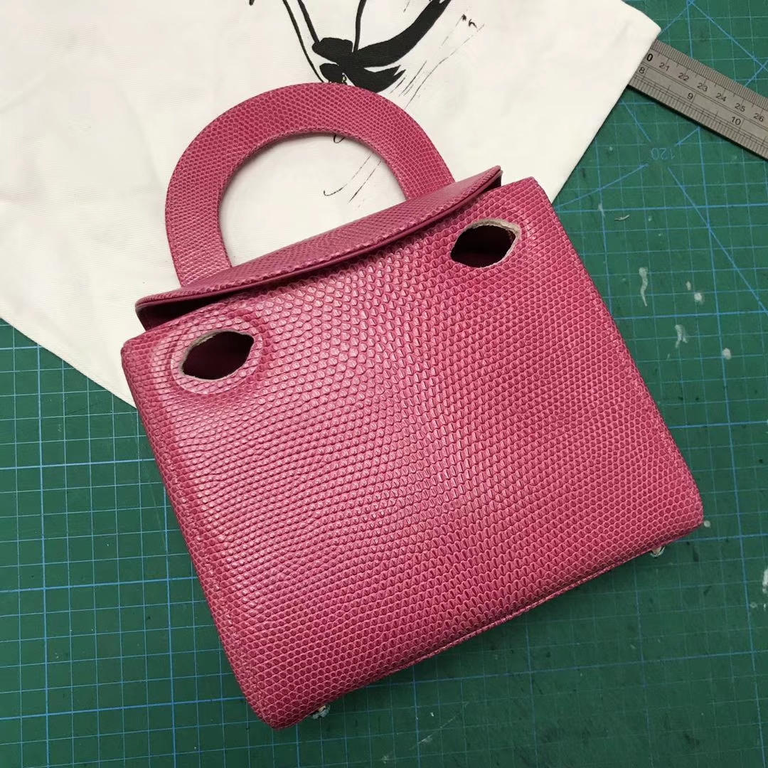原版钻石扣 三格17cm Lizard 蜥蜴皮 特殊蜥蜴皮 Dior戴妃定制
