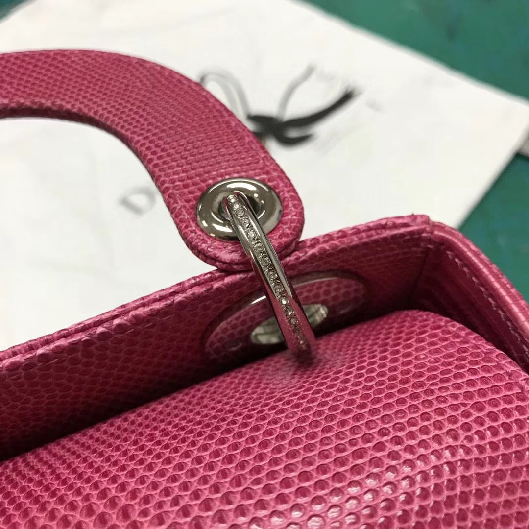 原版钻石扣 三格17cm Lizard 蜥蜴皮 特殊蜥蜴皮 Dior戴妃定制