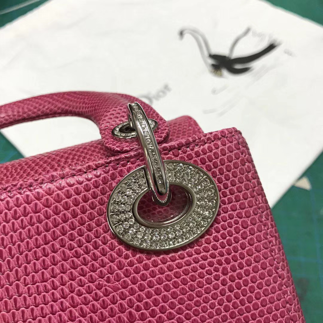 原版钻石扣 三格17cm Lizard 蜥蜴皮 特殊蜥蜴皮 Dior戴妃定制