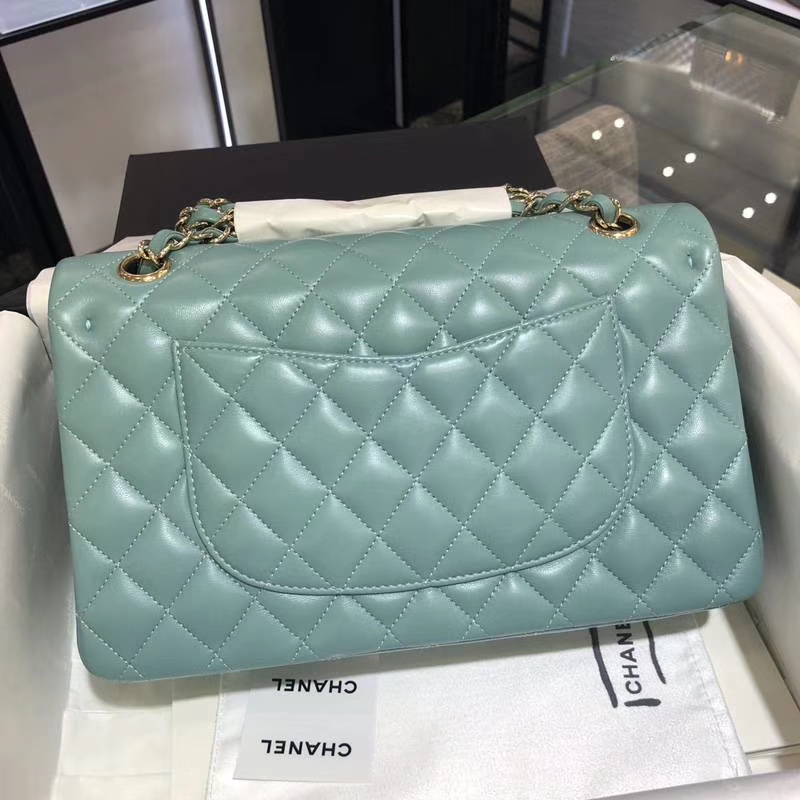 Chanel 香奈儿 CF 经典系列 羊皮 薄荷绿 25cm 香槟金 现货