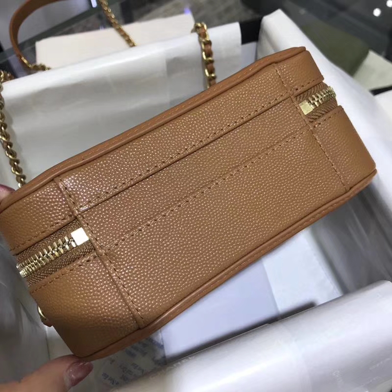 Chanel 香奈儿 化妆包 17cm 进口小鱼子酱 焦糖色 现货 