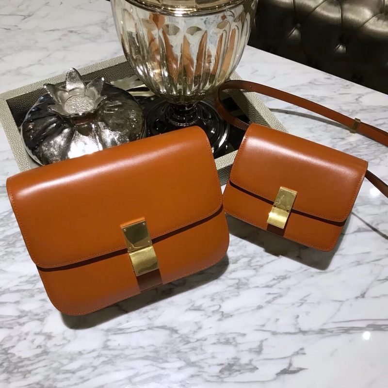 CÉLINE（赛琳）豆腐包 box小号 16cm 中号 24cm 焦糖色 