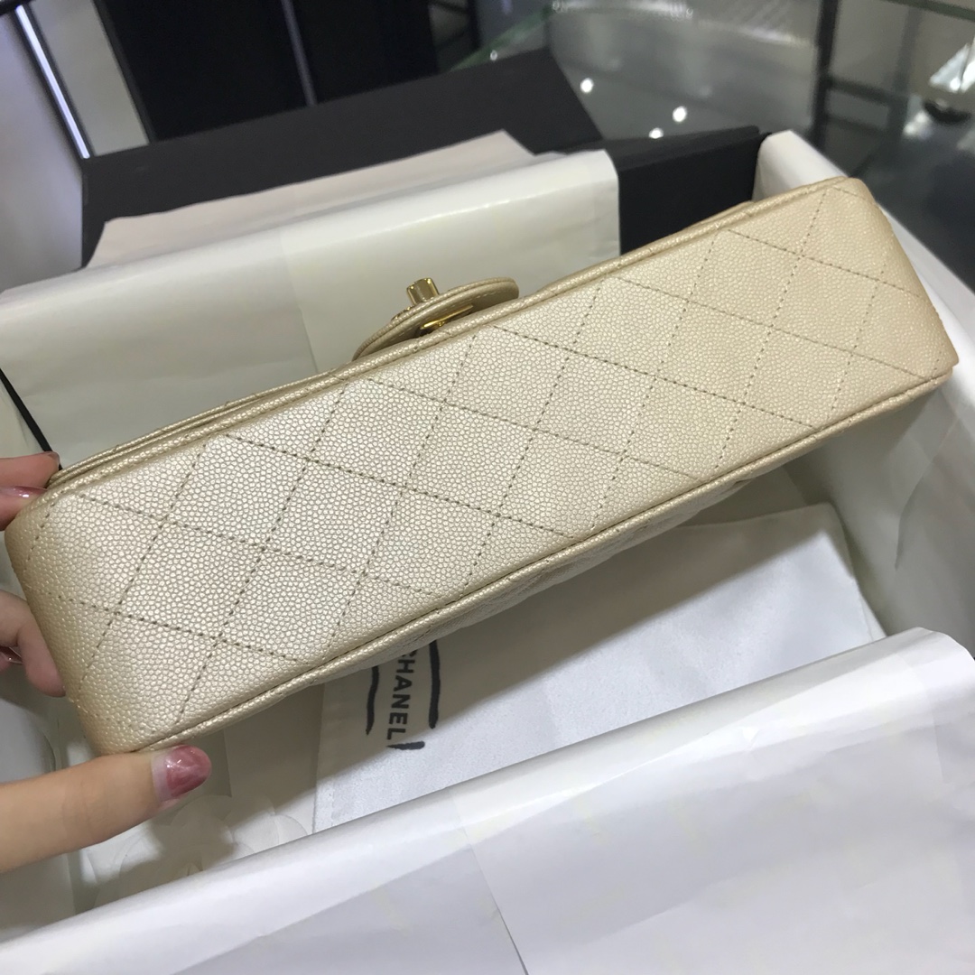 Chanel 香奈儿 CF 经典系列 小鱼子酱 金色 25cm 香槟金 现货