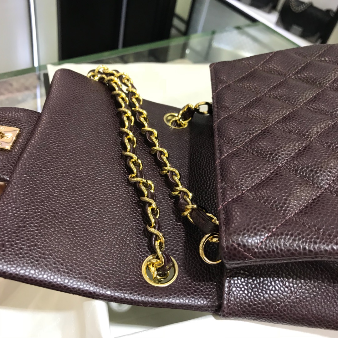 CF 小香 最经典系列 鱼子酱 咖啡色配金色五金 mini方胖子 17cm 现货 