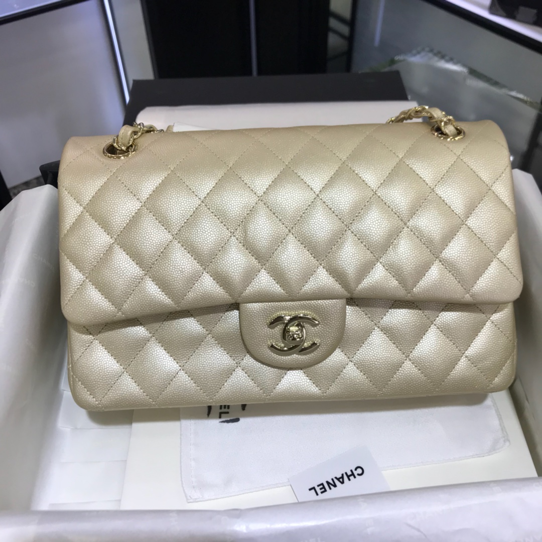 CF 小香最经典系列 小鱼子酱 香槟金色配玫瑰金五金 中号25cm 现货 