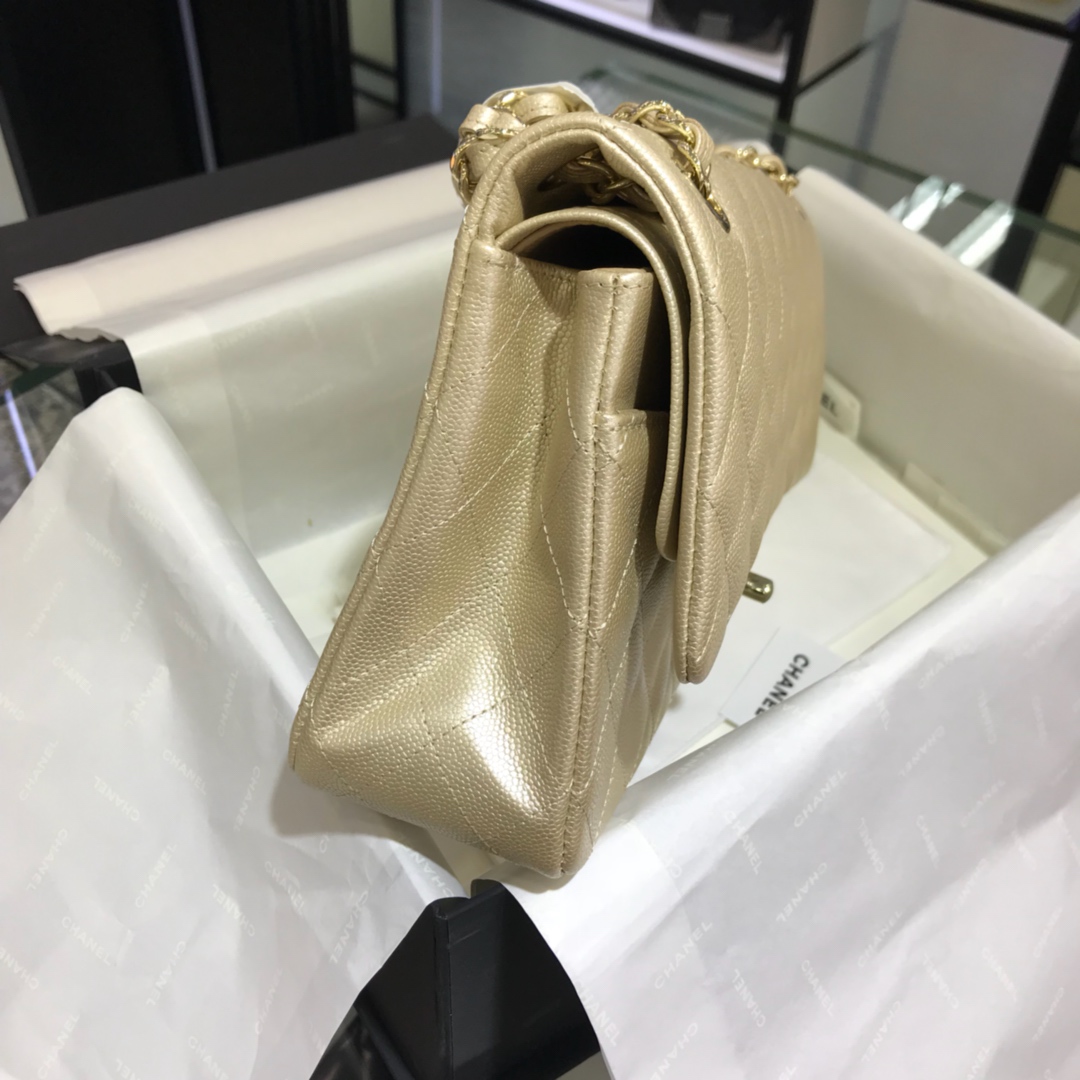 CF 小香最经典系列 小鱼子酱 香槟金色配玫瑰金五金 中号25cm 现货 