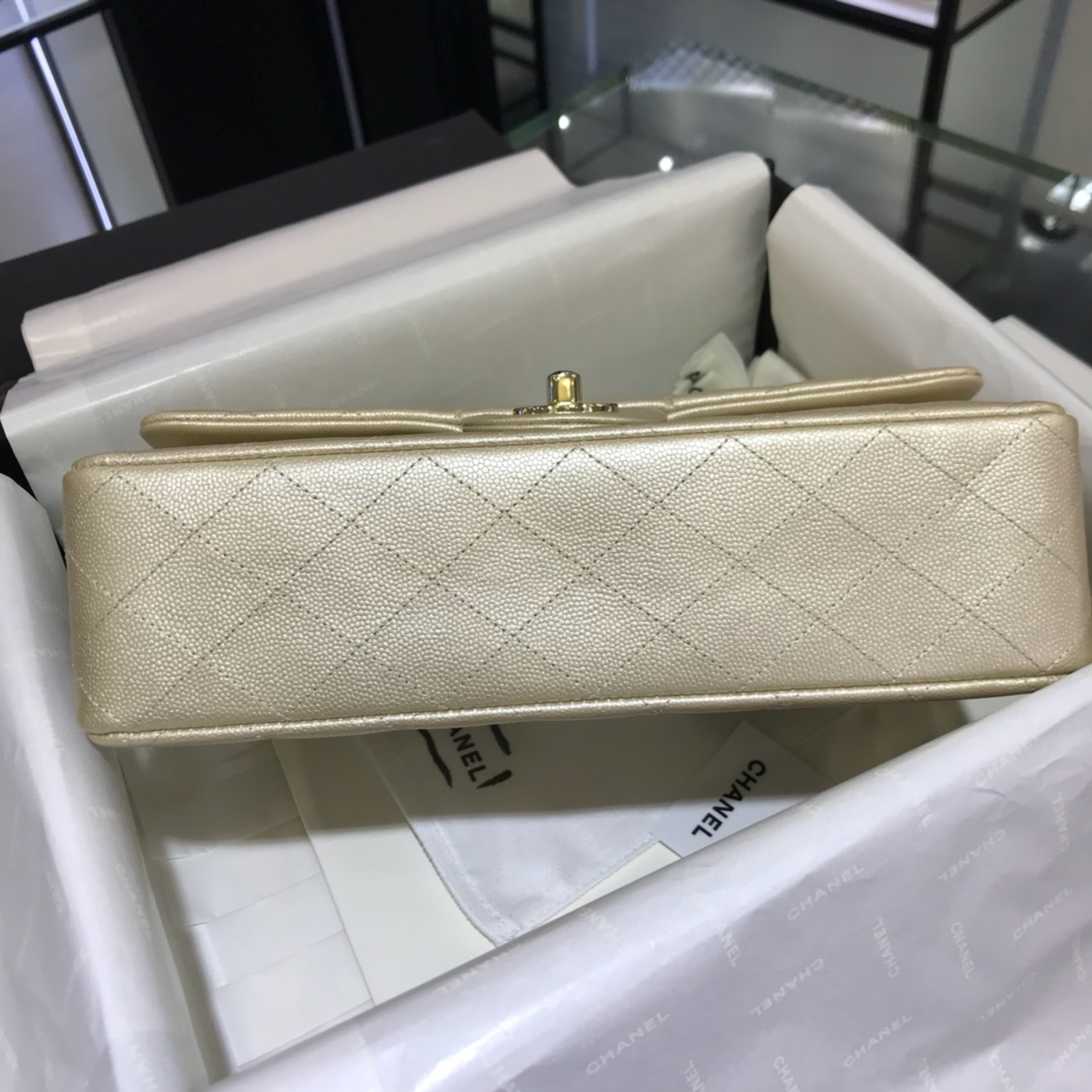 CF 小香最经典系列 小鱼子酱 香槟金色配玫瑰金五金 中号25cm 现货 